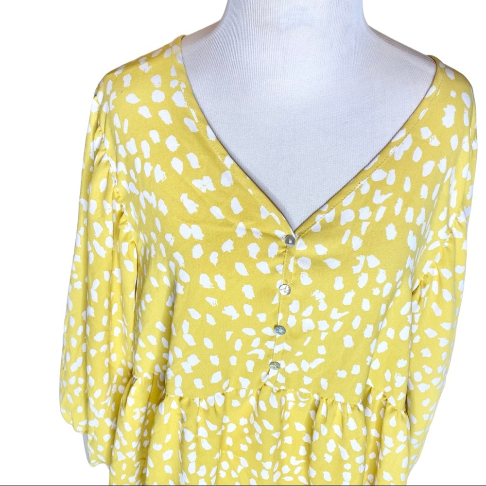 Sweet Claire Yellow Dotted Blouse- Medium - Picture 2 of 6